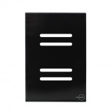 Placa p/ 4 Interruptores (Especial) 4x2 - Novara Glass Preto Brilhante 